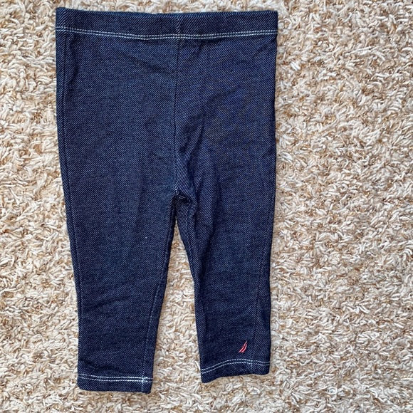 12M girls Nautica 2-piece jeggings and blue floral long sleeve shirt set - Picture 7 of 8